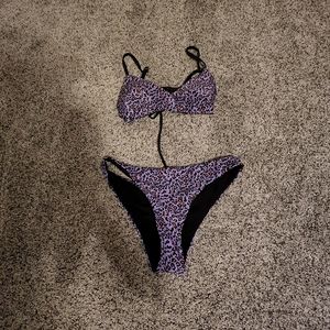 FINAL CLEARANCE PRICE NWOT Naya swimwear purple leopard bikini. Top M & Bottom L
